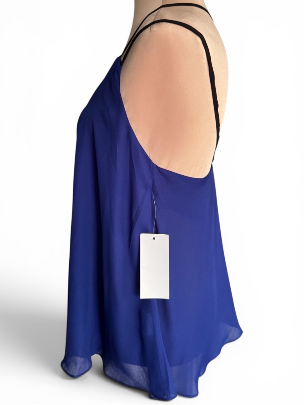 TOBI Royal Blue Racerback Chiffon Tank Top Size S NWT - Picture 2 of 6